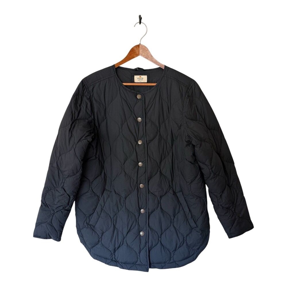 Marine Layer Calista Lightweight Quilted Jacket Black Size Small Women’s